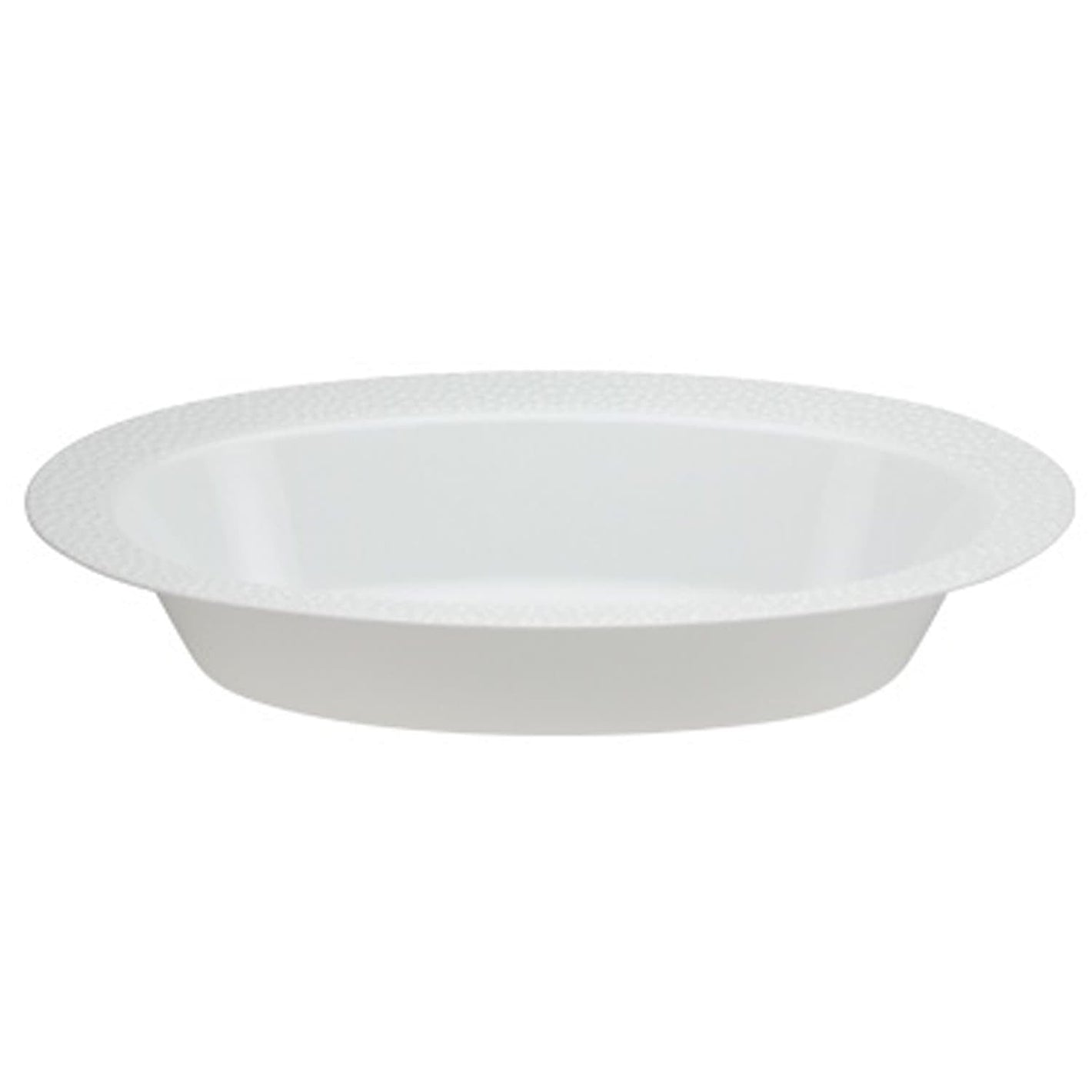Pebbled Pearl Plastic Oval Serving Bowl 48 oz