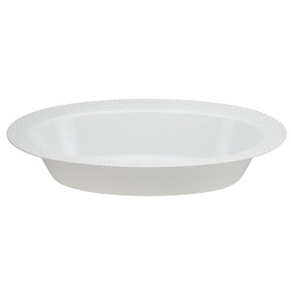 Pebbled Pearl Plastic Oval Serving Bowl 48 oz