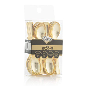 Gold Mini Plastic Spoons 4.5"