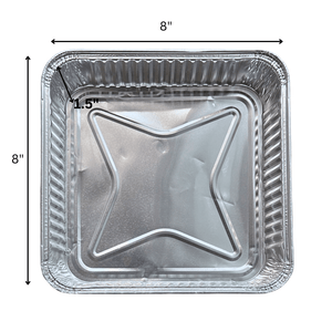 Disposable Aluminum 8" Square SHALLOW Cake Baking Pan WIth Dome Lids