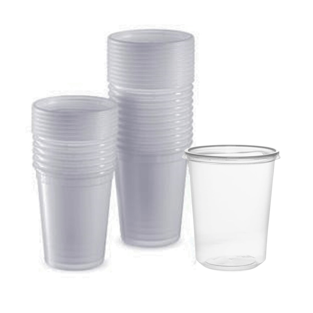 *BUY BULK* Lightweight Clear Plastic Round Deli Container with Lids 32oz