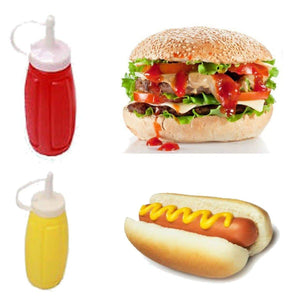 Picnic Table Dispenser Ketchup and Mustard Squeeze 3 Bottles Set 12oz