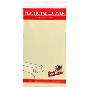Tablecover Plastic Ivory Rectangular 54'' X 108''