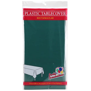 Tablecover Plastic Hunter Green Rectangular 54'' X 108''