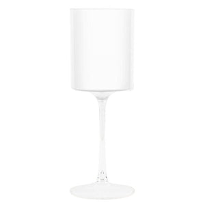 Two Tone 9 Oz White/Clear Plastic Wine Goblets