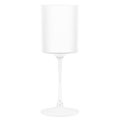Two Tone 9 Oz White/Clear Plastic Wine Goblets