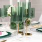 Two Tone 9 Oz Green/Clear Plastic Wine Goblets