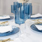Two Tone 9 Oz Blue/Clear Plastic Wine Goblets