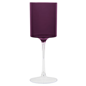 Two Tone 9 Oz Purple/Clear Plastic Wine Goblets
