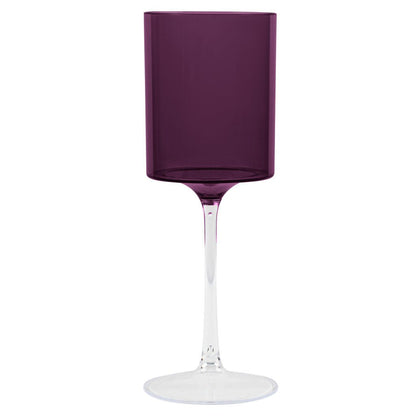Two Tone 9 Oz Purple/Clear Plastic Wine Goblets