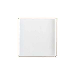 The Edge Collection 7.75" Clear with Gold Rim Square Plastic Plates