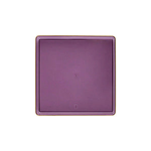 The Edge Collection 7.75" Transparent Purple with Gold Rim Square Plastic Plates