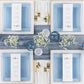 The Edge Collection 10.75" Transparent Blue with Gold Rim Square Plastic Dinner Plates