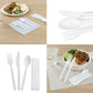 White Medium Weight Wrapped Polypropylene Plastic Cutlery Pack with Napkin