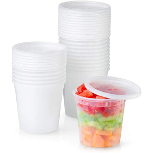 24 ozExtra Strong Quality Round Plastic Container with Lid 24 oz