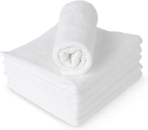 100% Cotton White Wash Cloths 11inx11in   | 8 Ct.