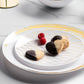 Whisk Collection 7.5" White & Gold Plastic Appetizer/Dessert Plates