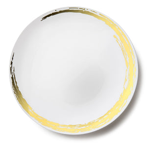 Whisk Collection 10.25" White & Gold Plastic Dinner Plates