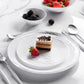 Whisk Collection 7.5" White & Silver Plastic Appetizer/Dessert Plates