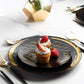 Whisk Collection 10.25" Black & Gold Plastic Dinner Plates