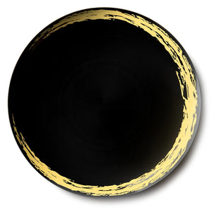Whisk Collection 10.25" Black & Gold Plastic Dinner Plates