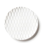 Whisk Collection 7.5" White & Silver Plastic Appetizer/Dessert Plates Tablesettings Decorline 10 Pieces