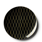 Whisk Collection 7.5" Black & Gold Plastic Appetizer/Dessert Plates Tablesettings Decorline 10 Pieces
