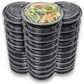 *WHOLESALE* 48oz Black Meal Prep/ Bento Box Container with Clear Lid | 150ct/Case