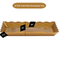 12" x 18" Gold Plastic Rectangular Serving Tray – Stylish, Durable, Disposable