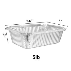 Disposable Aluminum 5Lb Oblong Pan 9.5” x 7”