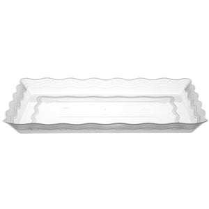 Wave 9" x 13" Rectangle Clear Plastic Tray
