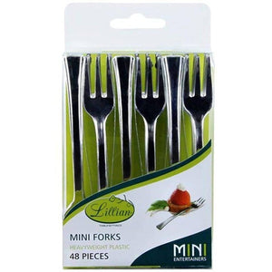 Silver Mini Plastic Forks
