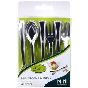 Silver Mini Fork & Spoon Box