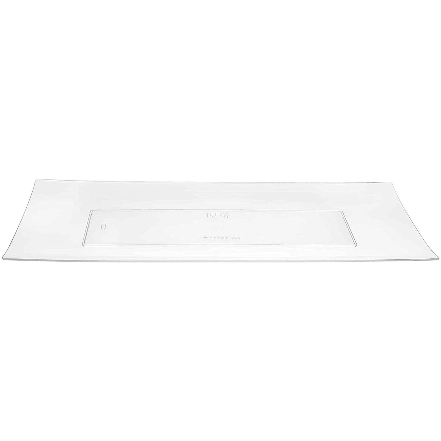 Clear 13'' X 6.25'' Rectangular Plastic Condiment Tray