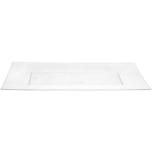 Clear 13'' X 6.25'' Rectangular Plastic Condiment Tray