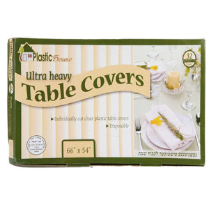 Plastic House Clear Ultra Heavy Duty Table Covers: Size- 66"X54"