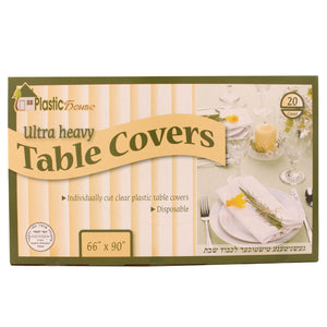 Plastic House Clear Ultra Heavy Duty Table Covers: Size- 66"X90"