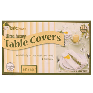 Plastic House Clear Ultra Heavy Duty Table Covers: Size- 66"x180"