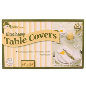 Plastic House Clear Ultra Heavy Duty Table Covers: Size- 66"X120"