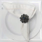 SALE Buttercup Silver Plated with Blue Crystal Napkin Rings Set of 4