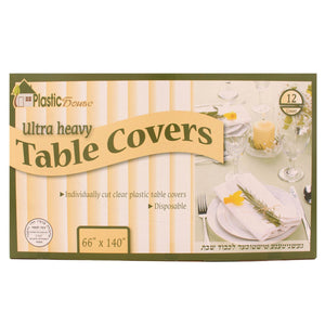 Plastic House Clear Ultra Heavy Duty Table Covers: Size- 66"X140"