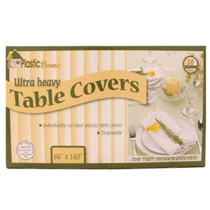 Plastic House Clear Ultra Heavy Duty Table Covers: Size- 66"X160"