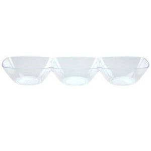Lillian Tablesettings 6 Count Mini Plastic Clear 3-Dip Dish