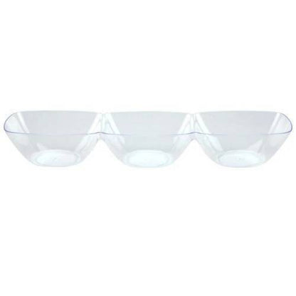 Lillian Tablesettings 6 Count Mini Plastic Clear 3-Dip Dish