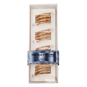 SALE Spiral Gold Plated Napkin Rings Set of 4