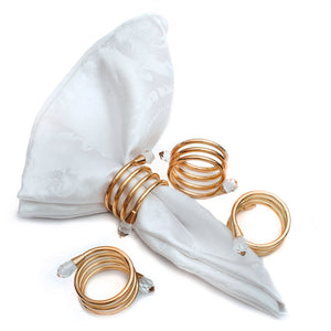 SALE Spiral Gold Plated Napkin Rings Set of 4