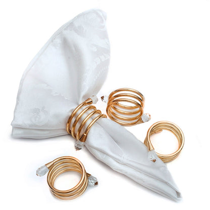 SALE Spiral Gold Plated Napkin Rings Set of 4