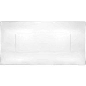 Clear 13'' X 6.25'' Rectangular Plastic Condiment Tray