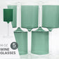 Two Tone 14 Oz Green /Clear Plastic Wine Goblets