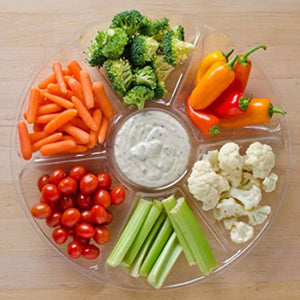 Clear 7 Compartment 14" Plastic Platter